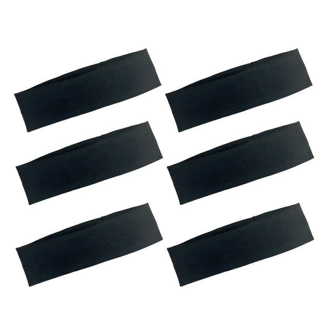 Minnieouse 6 piezas de diademas elásticas de algodón elástico para deportes para mujeres y niñas, diadema de estilo Simple, banda para el Accesorio para el cabello Negro