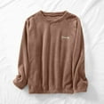 thumbnail image 2 of Women's Fall Winter Thickened Flannel Solid Color Crew Neck Long Sleeve Loungewear Top for Home Daily Wear, 2 of 4