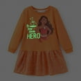 thumbnail image 2 of Disney Princess Toddler Girls Dresses Moana Graphic Glow In The Dark Sequins Long Sleeves Dress Sizes 3-6, 2 of 8