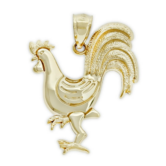 Charm America - Gold Rooster Charm - 10 Karat Solid Gold