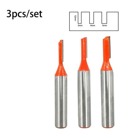 

3pcs 8MM Straight Router Drill Bits Set Double Flute Wood Milling Cutter