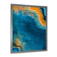 thumbnail image 2 of Designart 'Abstract Marble Composition In Orange and Blue V' Modern Framed Art Print, 2 of 4
