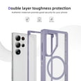 thumbnail image 2 of Magnetic Clear Case for Samsung Galaxy S25 Ultra, Hybrid Protective Silicone Bumper, Slim Smooth Sleek Matte Frosted Case for Men Women for Samsung Galaxy S25 Ultra, Lightpurple+Clear, 2 of 7