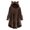 Coffee, variant on Ozmmyan Woman's Casual Solid Color Plush Buttons Long Sleeved Hooded Plush Coat Top