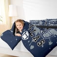 thumbnail image 4 of Manfei American Football Bedding Comforter Set 2pcs for Kids Teens, Rugby Helmet Twin Comforter Sets, Navy Gray Graffiti Splash Bedding Set, Super Cozy Room Decor, 4 of 8