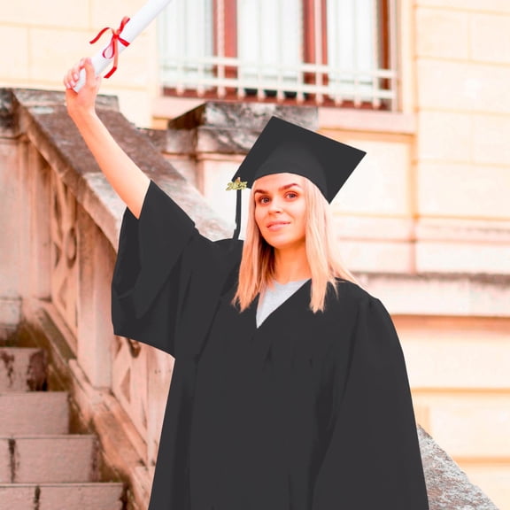 FASHOFT Classic Masters Graduation Cap And Gown With Tassel Package Unisex Black 51