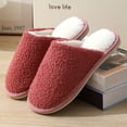 thumbnail image 1 of SNNROO Men‘s Cozy Plush Slippers - Solid Color  Non-Slip Rubber Sole  Perfect for Fall/Winter Indoor Comfort, 1 of 7