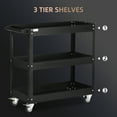 thumbnail image 4 of DURHAND 3 Tier Rolling Tool Cart, 330 LBS Capacity Utility Cart, Black, 4 of 10
