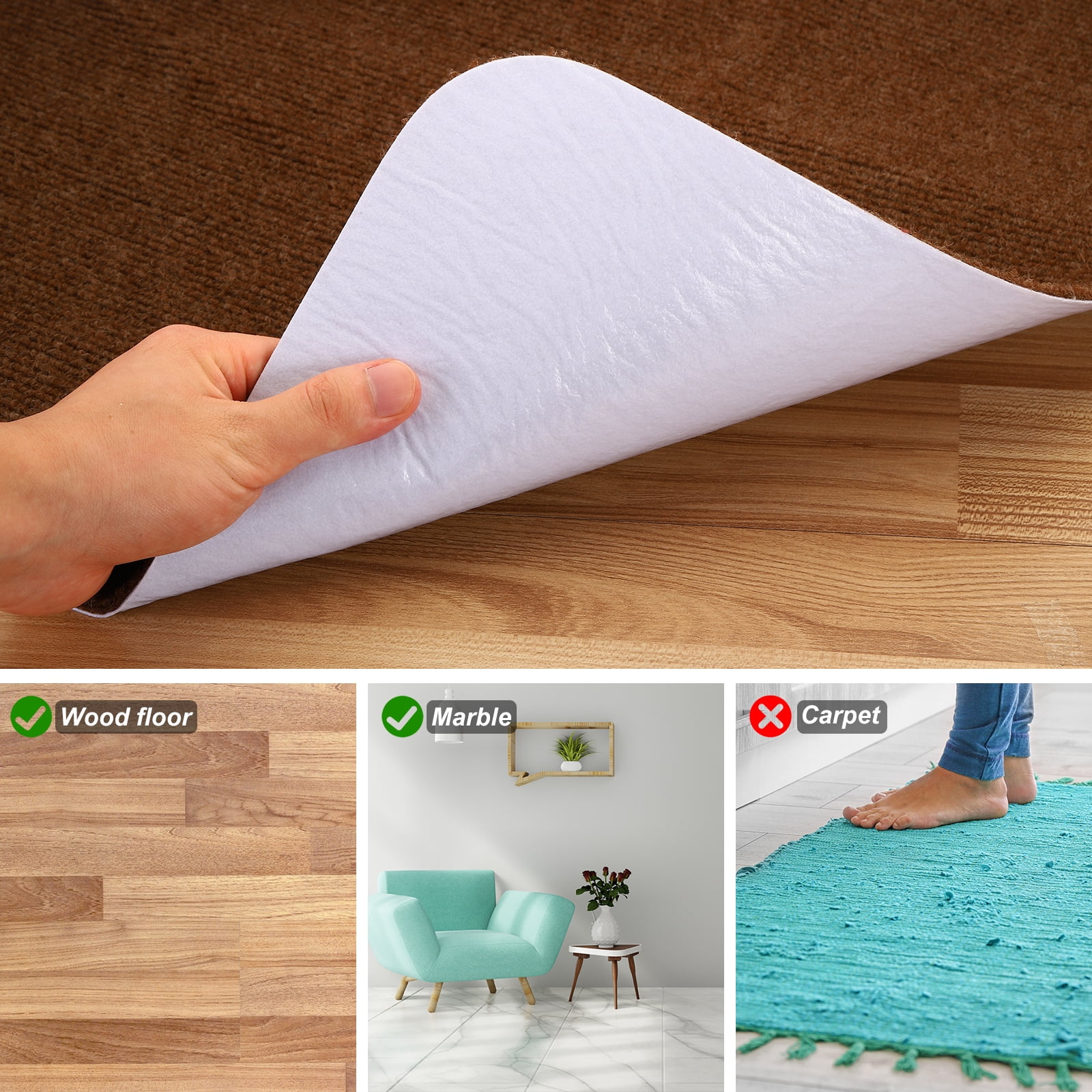 Unique Bargains 55" x 35" Office Chair Mat for Floors Multi-Purpose Desk Mat Coffee
