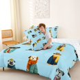 thumbnail image 4 of Homewish Kawaii Dog Queen Comforter Set,Vintage Animal Comforter Sets Queen,Blue,Reversible,3 Pieces,1 Comforter and 2 Pillowcases, 4 of 7