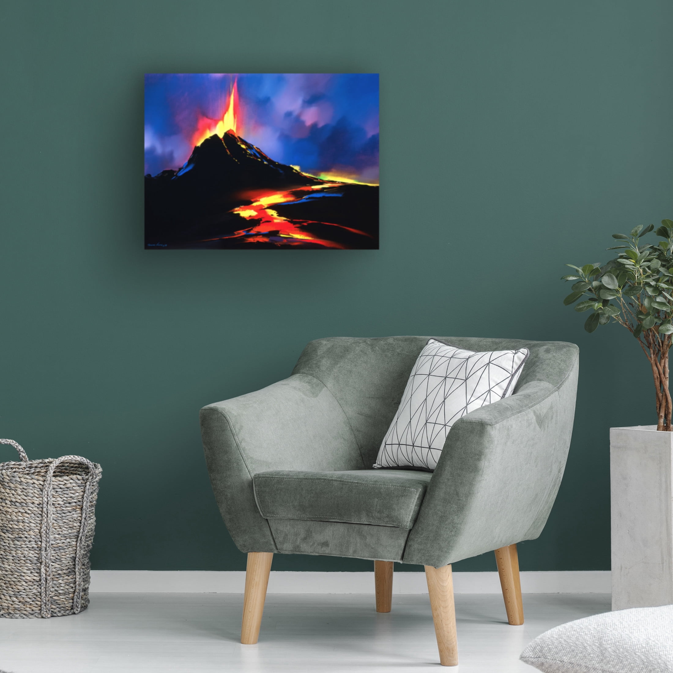 Canvas Wall Art - Thomas Leung 'Fire River' Wall Art for Living Room, Bedroom, or Office Décor by Trademark Fine Art - 32 x 24 Inches