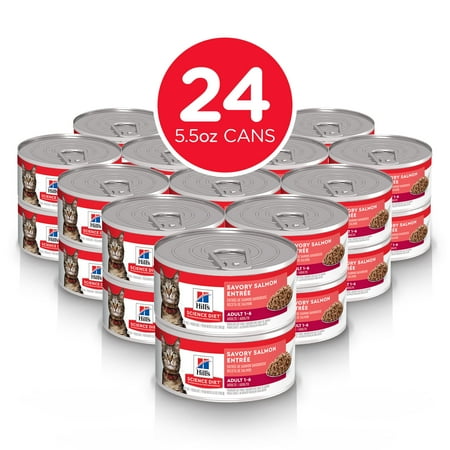 UPC: 0052742453613 | Hill s Science Diet Adult Canned Cat Food  Savory Salmon Entrée  5.5 oz  24 Pack wet cat food
