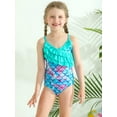 thumbnail image 3 of Child Girls One Piece Ruffle Swimsuit Criss Cross Bathing Suit Swimwear 4-12 Years, 3 of 10