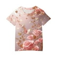 thumbnail image 4 of Jamicy Hauts de Mode pour Enfants Vêtements pour Enfants Hauts pour Enfants Été T-Shirts à Manches Courtes Blouses à Col Rond pour Dames Hauts Courts Décontractés, 4 of 4