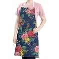 thumbnail image 5 of Pioneer Flower Floral Print Pattern Apron-Garden Aprons for Women with Pockets-Cotton Linen Waterproof Kitchen Cooking Gardening Aprons Adjustable for Kitchen,Cooking,BBQ and Salon 33x27 Inch, 5 of 7
