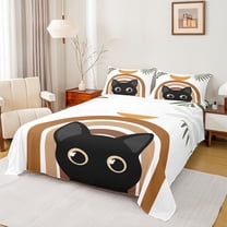 Manfei Cartoon Cat Kitten Bed Sheets,Pet Animal King Sheets,Boho bohemian Rainbow Sheet Set For Girl Boys Kids,Breathable Home Decor,4pcs