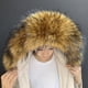 thumbnail image 4 of Chaqueta de plumón con cuello de piel sintética de zorro y piel sintética de mapache, sombrero, tira de piel sintética, abrigo de piel sintética, cuello de piel para mujer, invierno, 4 of 6