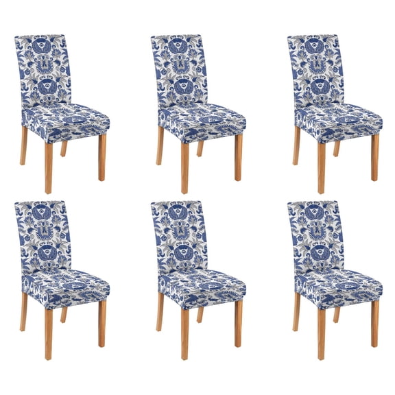 Chair Covers for Dining Room Set Of 6 Spandex Super Fit Stretch Removable Washable Kitchen Chair Slipcovers for Home Party Hotel Wedding Ceremony, Universal Size (Bohemian Tribal Pattern)