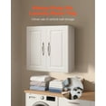 thumbnail image 3 of VEVOR Laundry Room Wall Cabinet, 2-Tier Wall Mounted Hanging Cabinet with Adjustable Shelf, Cupboard Storage with 2 Doors, for Kitchen, Bathroom, Laundry, 11.8 x 23.6 x 23.6 in (D x W x H), White, 3 of 9