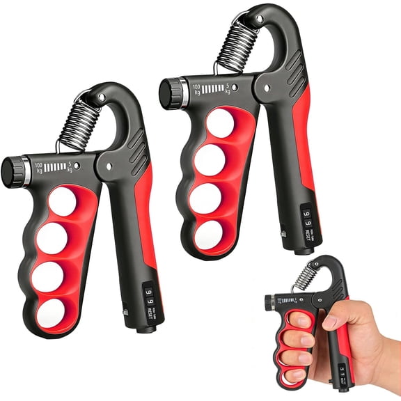 XBQUSVI Adjustable Hand Gripper Strengthener, 11-220 lbs Grip Strength Trainer with Counter, Forearm Exerciser for Muscle Building & Injury Recovery