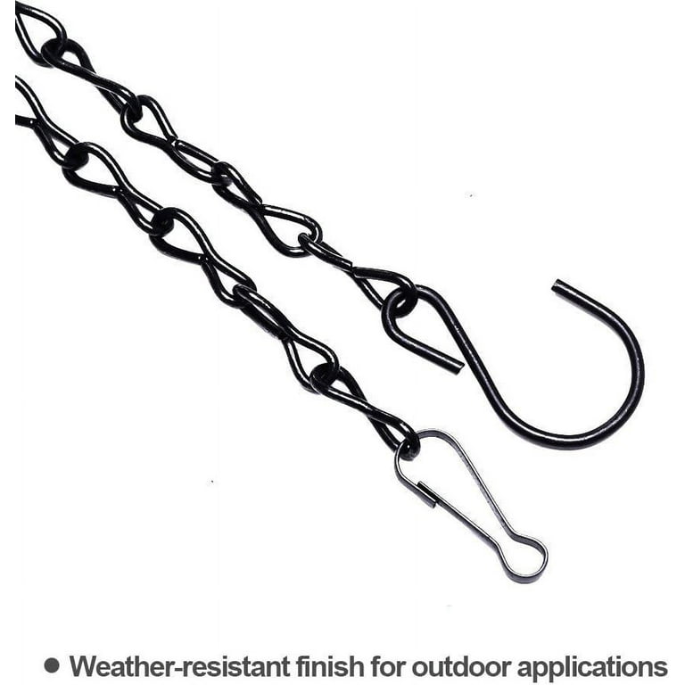 Hanging Chain, 2-Pack, for Bird Feeders, Planters, Fixtures, Lanterns, Suet  Baskets, Wind Chimes - Black