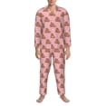 thumbnail image 3 of Cauagu Heart Capybara Print Men's Long-Sleeve Pajama Set,Soft Button-Front 2Pjs for Men Long Sleeve Men’s Sleepwear-Medium, 3 of 7