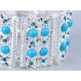 thumbnail image 2 of Alilang Synthetic Turquoise-like Bead Synthetic Crystal Rhinestone Fashion Bracelet Bangle Cuff, 2 of 5