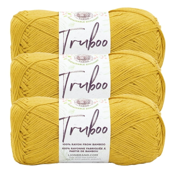 Lion Brand Yarn Truboo Maize Light Rayon from Bamboo Yarn 3 Pack