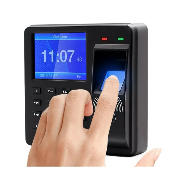 Access Control Time Attendance Machine Fingerprint/Password/ID Card Recognition Time Clock Employee Checking-in Recorder ,Versatile Punching Options
