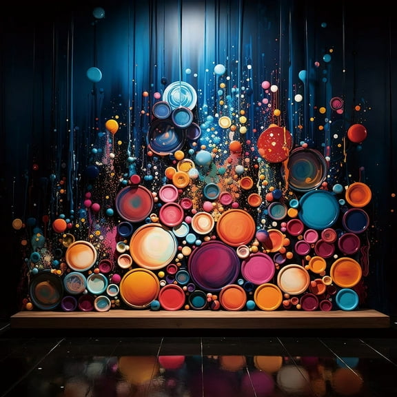 Mehofond Art Splattered Shadow Circle Backdrops Child Birthday Party Colorful Watercolor Grunge Wall r Photocall Background