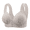 Grey, variant on Women Front Closure Wireless Bra for Elderly Moms Adjustable Wide Strap Ribbed Breathable Wirefree Support Bra Push Up Full Coverage Lingerie Beige 46