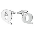 thumbnail image 2 of 1 par elegante hombres de la gemelos gemelos boda , Q Q Yinane Gemelos con letras del alfabeto, 2 of 6