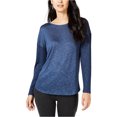 thumbnail image 1 of I.N.C Womens Heathered Pullover Blouse, Blue, Small, 1 of 1