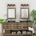 LNC 3-Light Black and Brown Wood Farmhouse Bathroom Vanity Light,21.3"L ...