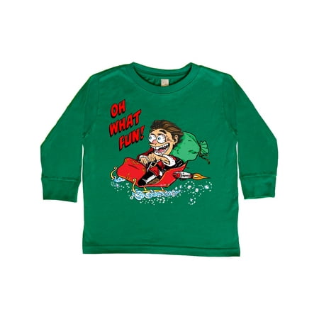 

Inktastic Hot Roddin Rod in Santa s Sleigh Oh What Fun Gift Toddler Boy or Toddler Girl Long Sleeve T-Shirt
