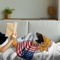 thumbnail image 3 of American Soft Flannel Fleece Throw Blanket, American Bald Eagle National Bird Portrait with Stars and the USA Flag Picture, Cozy Plush for Indoor and Outdoor Use, 50" x 60", Multicolor, by Ambesonne, 3 of 5