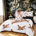 thumbnail image 3 of Manfei Abstract Duck Camo Queen Bedding, Contemporary Art Camouflage Bedding Comforter Set Queen, White Tan, Black Reversible, 7 Pieces, 3 of 6