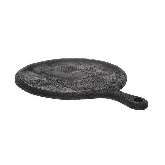 Godinger 33614 13 in. Wood Round Paddle Board Platter, Black