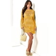 thumbnail image 3 of ANRABESS Womens Swimsuit Cover Up Crochet Long Sleeve Mesh Knit Summer Beach Dress Sheer Hollow Out Bathing Suit Coverup, 3 of 11