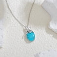 thumbnail image 5 of THOYAS 925 Sterling Silver Turquoise Pendant Necklace Dragonfly Butterfly Oval Vintage Boho Victorian Style Jewelry Gift for Women, 5 of 6