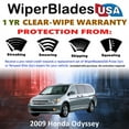 thumbnail image 2 of 2009 Honda Odyssey Beam Wiper Blades Wipers w/1yr Warranty (Set of 3) w/Rear Wiper (WiperBladesUSA), 2 of 5