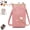 1pcs Dark Pink, variant on Women Sling Cross-Body Wallet with Mobile Cell Phone Holder, Leather Passport Bag for Women Travel, Mini Crossbody Purse