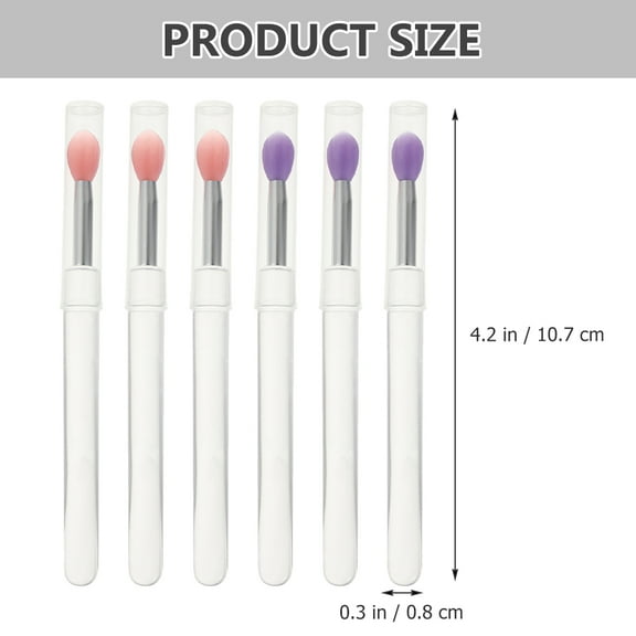 WHAMVOX 6pcs Lip Brush with Caps Silicone Lipstick Brush Lip Mask Eyeshadow Applicator Brush