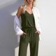 thumbnail image 4 of Pantalones Casuales para Mujeres de Verano sin Mangas Pantalones Largos Sudadera con Cuello en V Y Bolsillo, Sudaderas Casuales para Mujeres de Verano para Diario Y Fiesta, 4 of 7