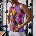 thumbnail image 5 of Logiee Fruit Parfait Colorful Print Men's Workout Tank Top,Quick Dry Workout Tank Top,Gym Muscle Tee,Fitness Bodybuilding Sleeveless T Shirt-4X-Large, 5 of 7