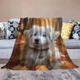 thumbnail image 5 of TAIAOJING Thanksgiving Holiday Dog Animals Blanket Office Nap Blanket Printed Warm Blanket Flannel Air Conditioning Sleeping Blanket, 5 of 8