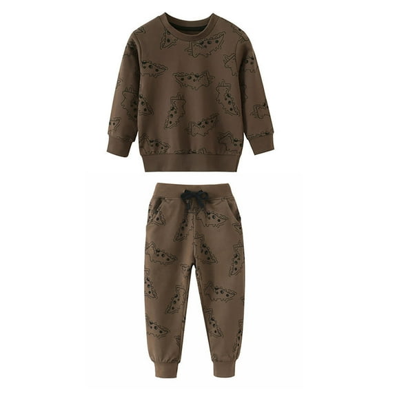 Tiijoy Toddler Boys Outfits Casual Cartoon Sweatshirt Sweatpants Sweatsuit, Sizes 2-3