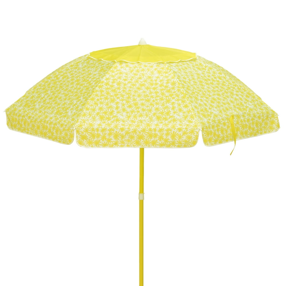 7 ft. Deluxe Beach Umbrella, Yellow Flowers - Walmart.com - Walmart.com