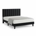 thumbnail image 1 of White Upholstered Platform Bed Frame with Adjustable Tufted Headboard, Suede Fabric, Sturdy Wooden Slats, No Box Spring Needed, Easy Assembly - Full Size, White, 1 of 8