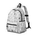 thumbnail image 2 of Baseballs Caps Black Pattern Cute School Backpack with Padded Back and Adjustable Shoulder Straps 13.4"x11"x4.7", 2 of 5